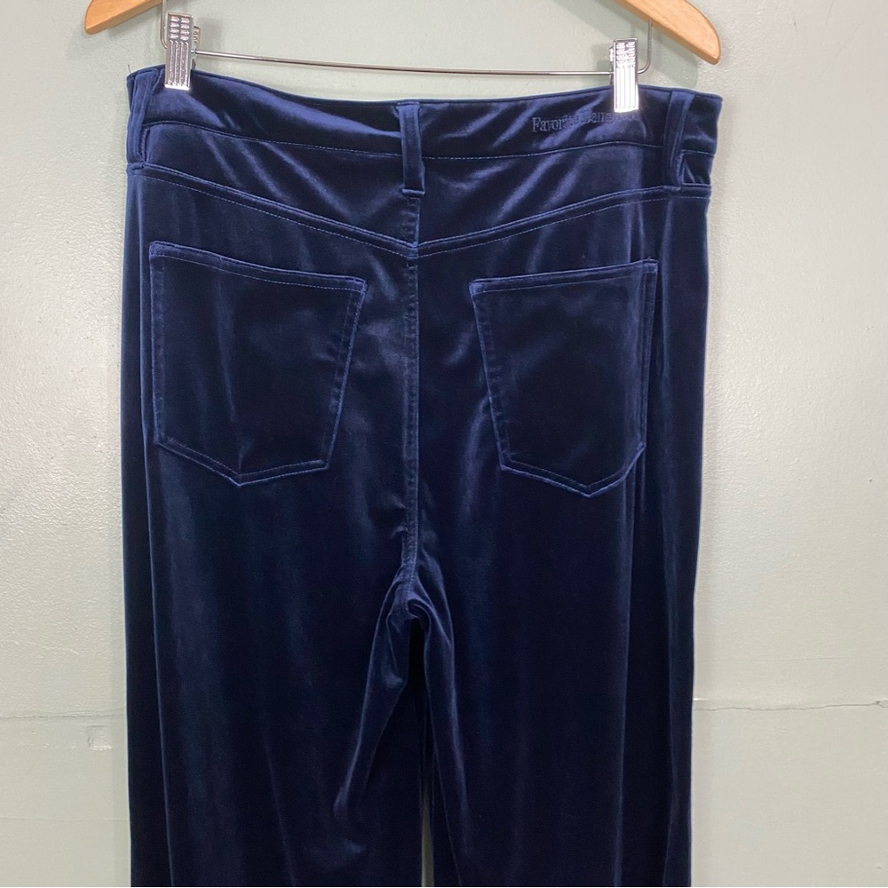 Favorite Daughter The Masha Super High Rise Wide Leg Navy Blue Velvet Size 31 - Picture 6 of 12